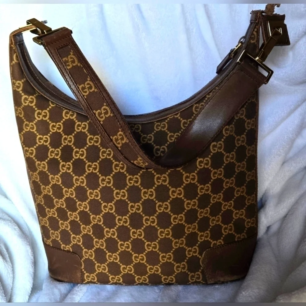 GUCCI Women's Shoulder Bag GG Canvas Brown - Picture 1 of 7
